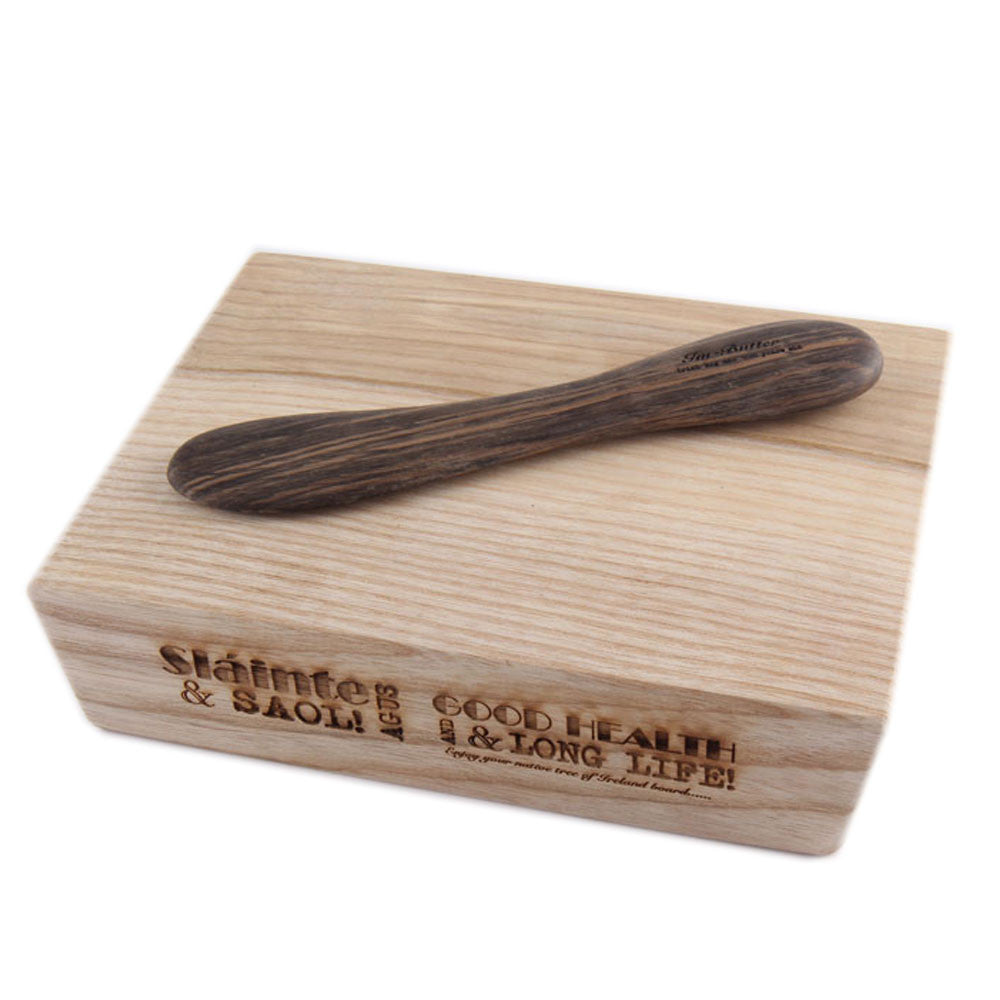 Irish Wood Butter Board with Bog Oak Butter Knife
