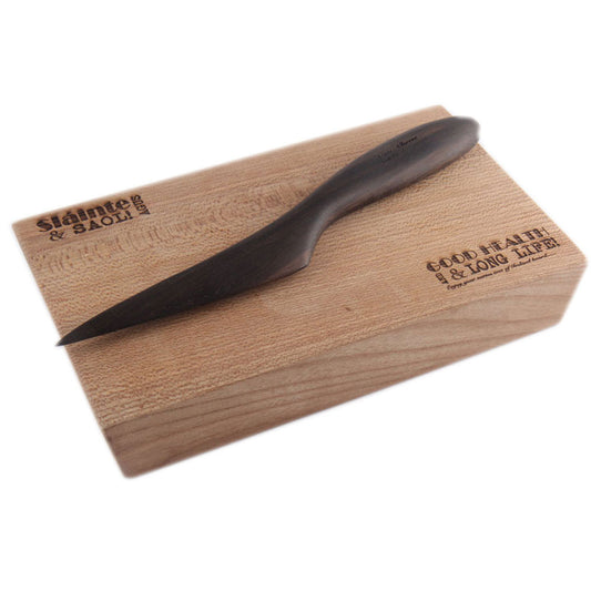 Irish Wood Cheese Board with Bog Oak Cheese Knife